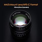 TTartisan 50mm F1.2 Objectif fixe de focalisation manuelle de grande ouverture compatible avec Sony E-Mount APS-C Format des caméras