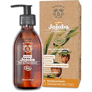 BIONOBLE Aceite de Jojoba Orgánico 200ml - 100% Puro y prensado en frio
