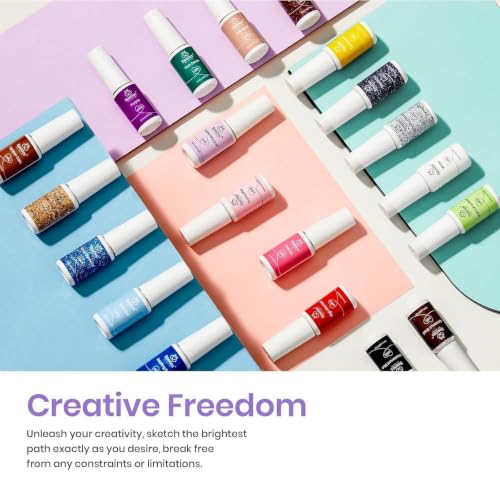 Image of Beetles French Tip Gel Liner Nail Polish Set- 20 Colors Nail Art Polish