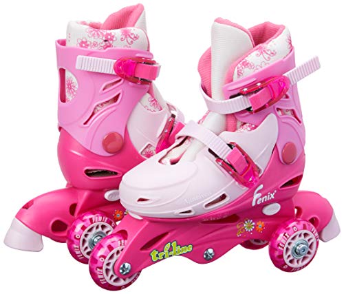 Patins 3 Rodas Ajustáveis Fenix Rosa