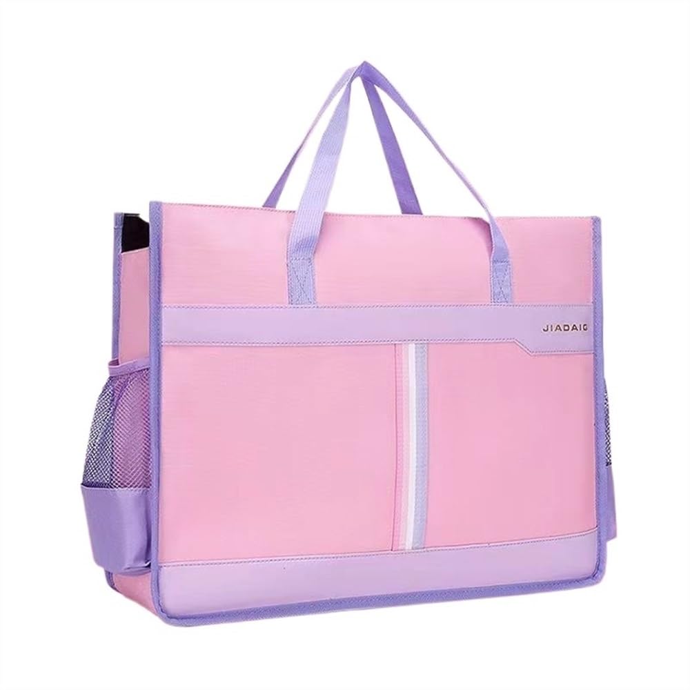 Cartelle di file Borsa A3 di moda semplice Custodia con cerniera for file grandi dimensioni Cartella Organizzatore documenti Borse portaoggetti portatili for le donne Raccoglitore ad anelli