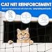 WHQLANG Cat Balcony Nets,10×13ft Carbon Steel Reinforced Anti-Fall Netting for Pets, Cat Safety Net Mesh Fence, Enduring Small Catio for Apartment Balcony Protection