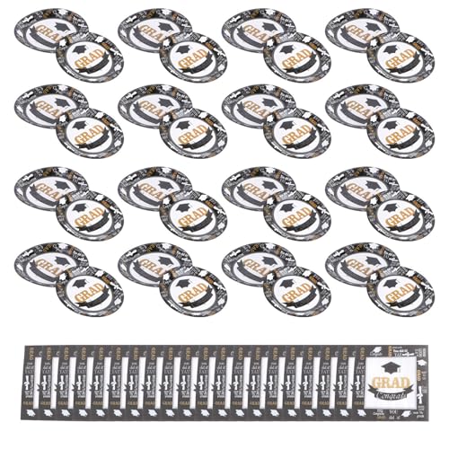 SEWACC Juego de Platos de Papel Pañuelos Absorbentes de Papel Blanco para Fiesta de Graduación 52 Piezas, Platos Desechables de 9 y 7 Pulgadas y Celebraciones