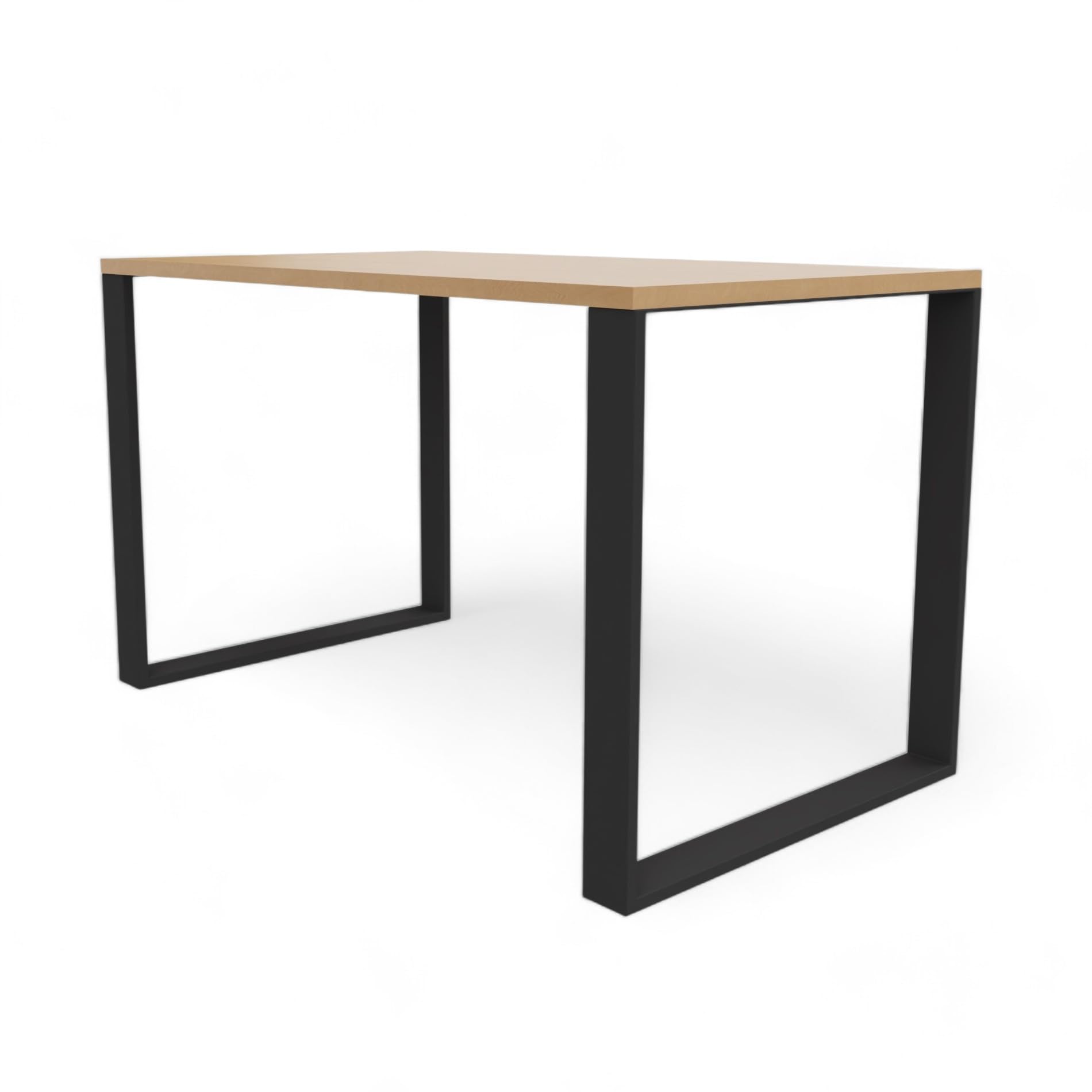 AKKE Stół do Jadalni Prostokątny w Stylu Loftowym z Metalowymi Nóżkami, Blat 18 mm – Do Kuchni, Salonu i Jadalni 120x60cm Buk Bavaria