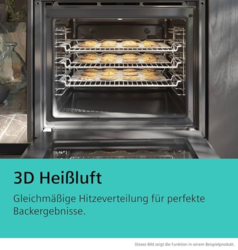 Foto von Siemens EQ110KA1Z iQ100 Herd-Glaskeramik-Kochfeld-Kombination (herdgesteuert), 59,4 cm breit, Induktions-Kochfeld rahmenlos - Made in Germany, Schnellaufheizung, 3D-Heißluft - Backen auf 3 Ebenen
