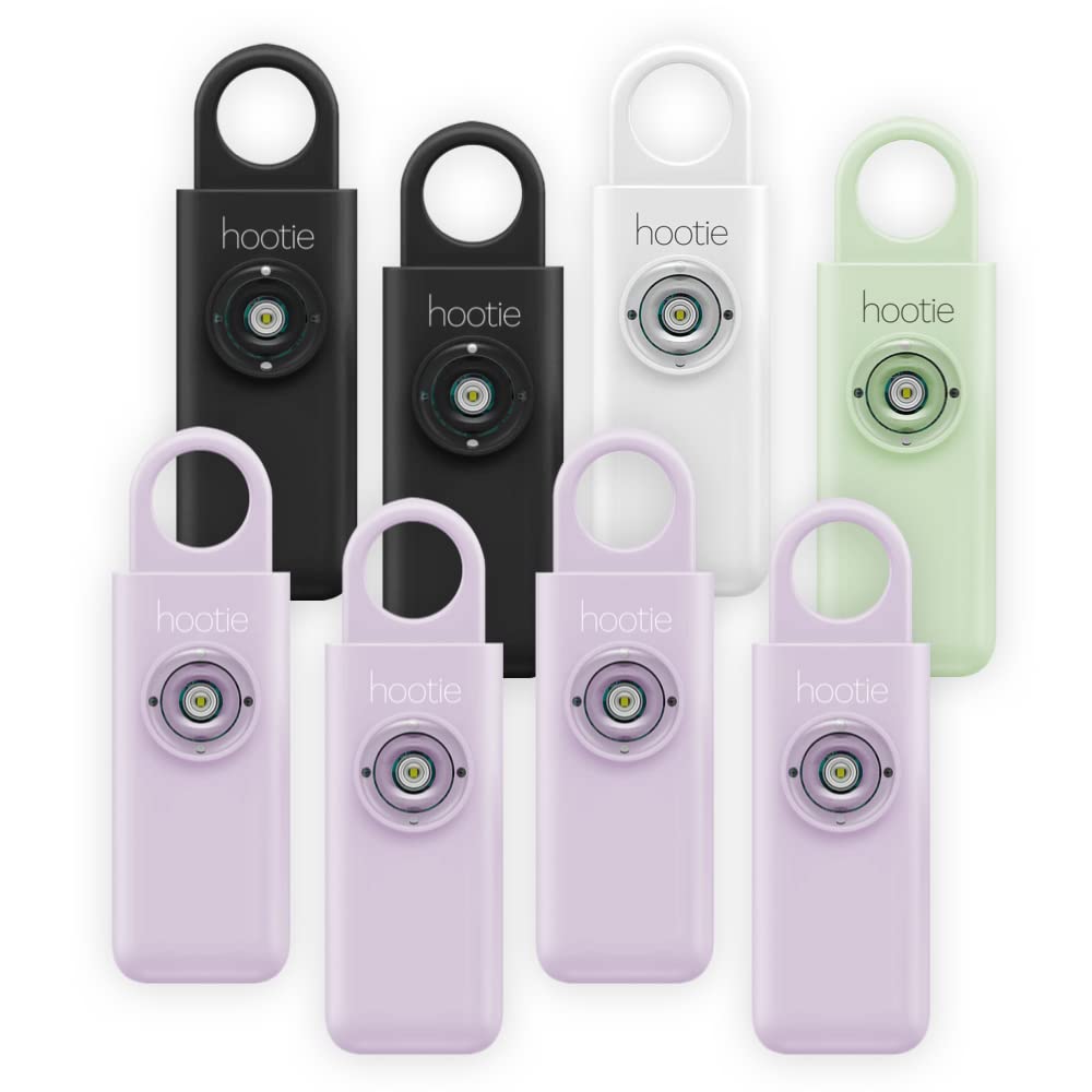 Hootie Personal Safety Alarm Keychain 8-Pack - 130dB Siren With Strobe Light For Self Defense