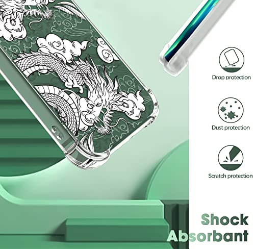 Orhgop Case Compatible With Iphone 13 6.1 Inch 2022, Clear Dragon Pattern Soft & Flexible Tpu Shockproof Women Girls Phone Cover Dragon Pattern Pattern Design Bumper Protective Case #TOP4
