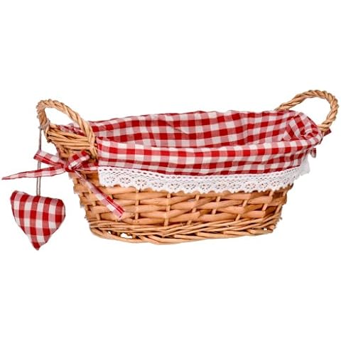 Premier Housewares Oval Wicker Basket with Lining Cover
