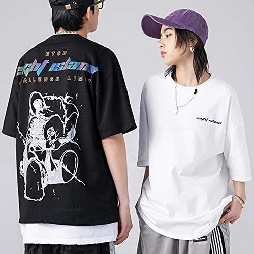 T-shirt hip-hop streetwear XYXIONGMAO noir réfléchissant - 3