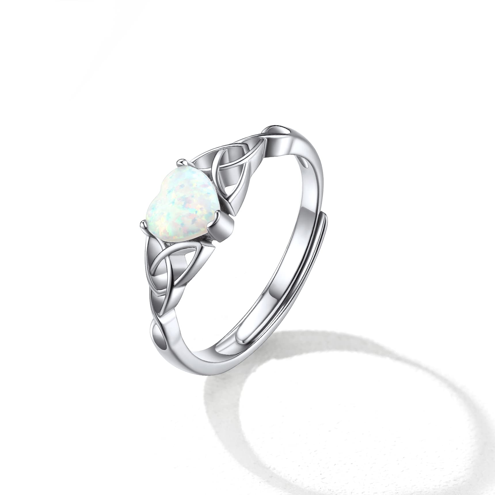 Bestylewomen 925 Sterling Silver Celtic Knot Birthstone Ring