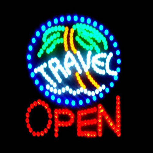 E-ONSALE Ultra Bright Travel Agency LED Sign Super Size 19" X19 with Animation montion and Power Switch (L73)