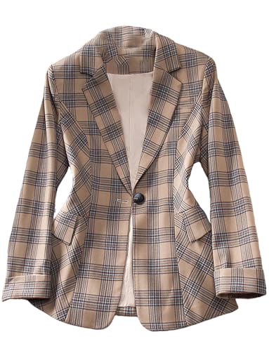 Manteau boutonné à carreaux style smoking : l'excellence de la veste formelle féminine