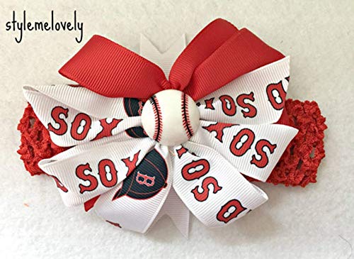 Red Sox Baby Girl Boutique Bow Crocheted Headband