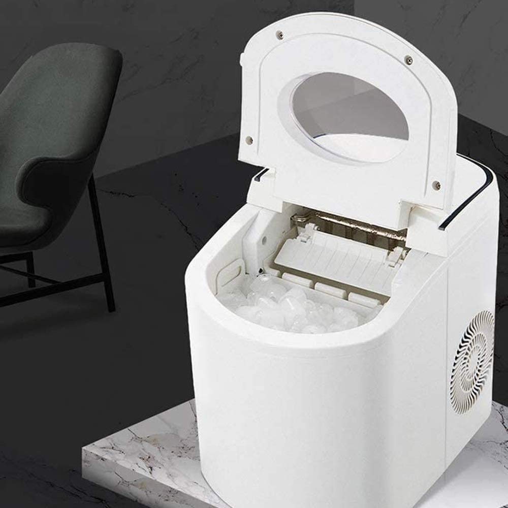 Macchina per la Produzione di Ghiaccio da banco, pronta in 8 Minuti, Produzione di Ghiaccio Portatile per cubetti di Ghiaccio da 37 libbre/Giorno casa, Cucina, Bar, Ufficio