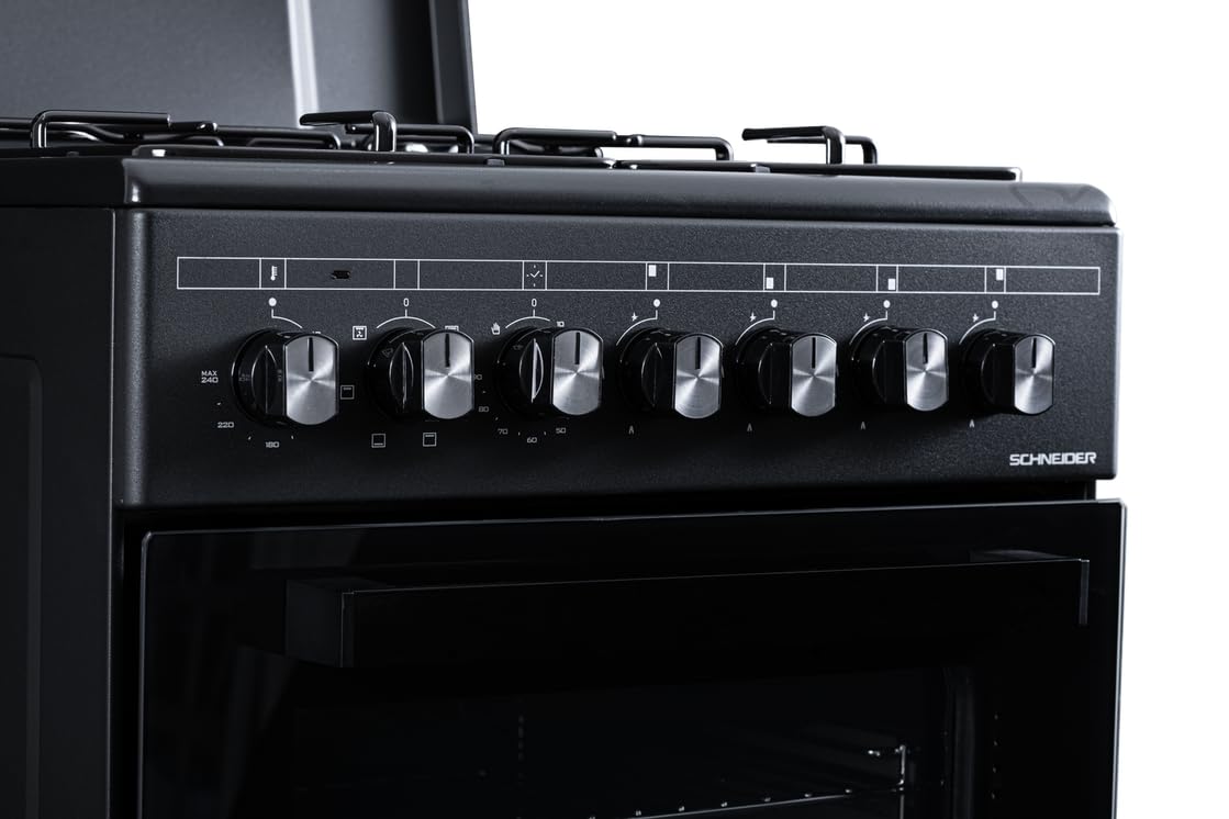Schneider SCCG54C-BM - Cuisinière gaz Black mat