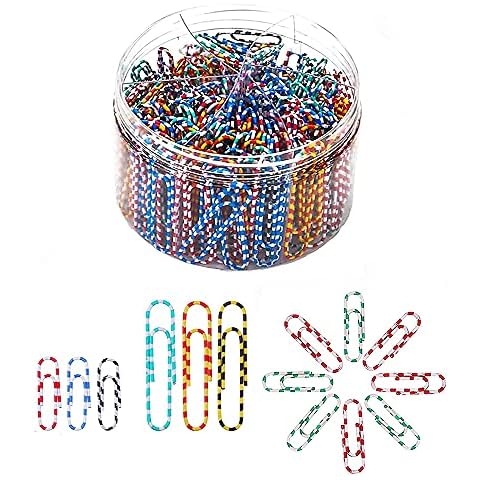 Metal Paperclip, 450 Pieces Color Paper Clip, Large Paper Clips Assorted, Coated Metal Paperclips, Colored Zebra Metal Box Paper Clip for Office, School, Home File Organization (Color) Cover
