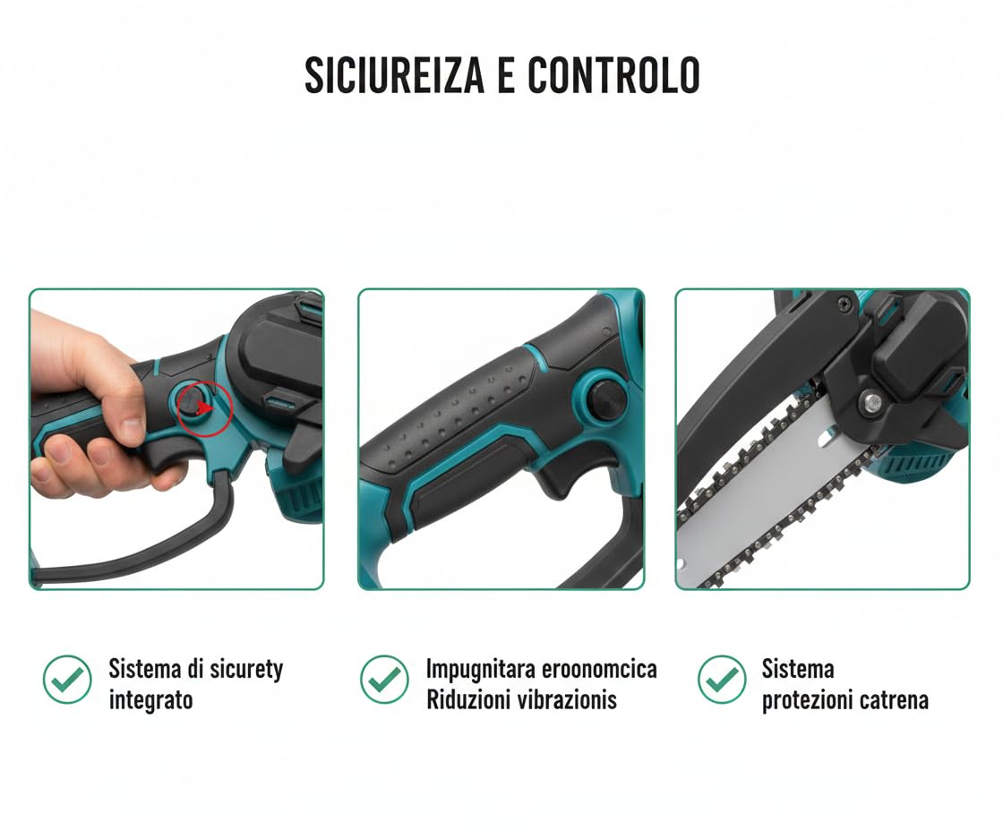 Kit Potatura Elettrico a Batteria 2 in 1 – Mini Motosega + Forbici da Potatura – 2 Batterie Ricaricabili, Valigetta Rigida, Taglio Rapido per Giardino e Alberi