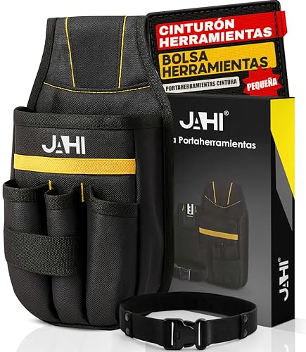 JAHI® Cinturon herramientas Bolsa portaherramientas cintura pequeña Cinturón porta herramientas electricista Bolso profesional Estuche organizador Mochila bandolera funcional Cinto Riñonera Tali