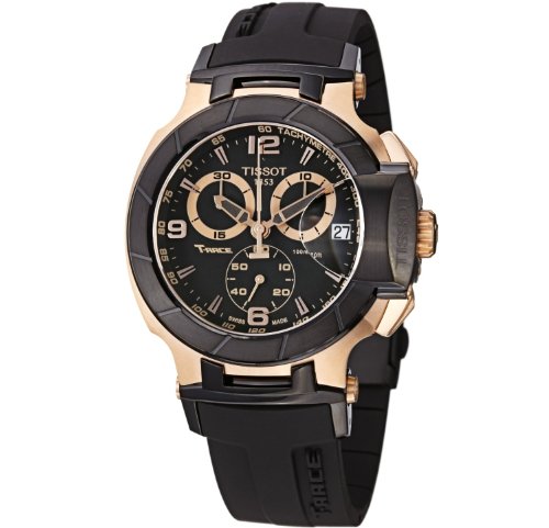 Preisvergleich Produktbild Tissot T0484172705706 T-Race Rose Gold Quarz Edelstahlgehäuse schwarz Kautschuk Herrenuhr