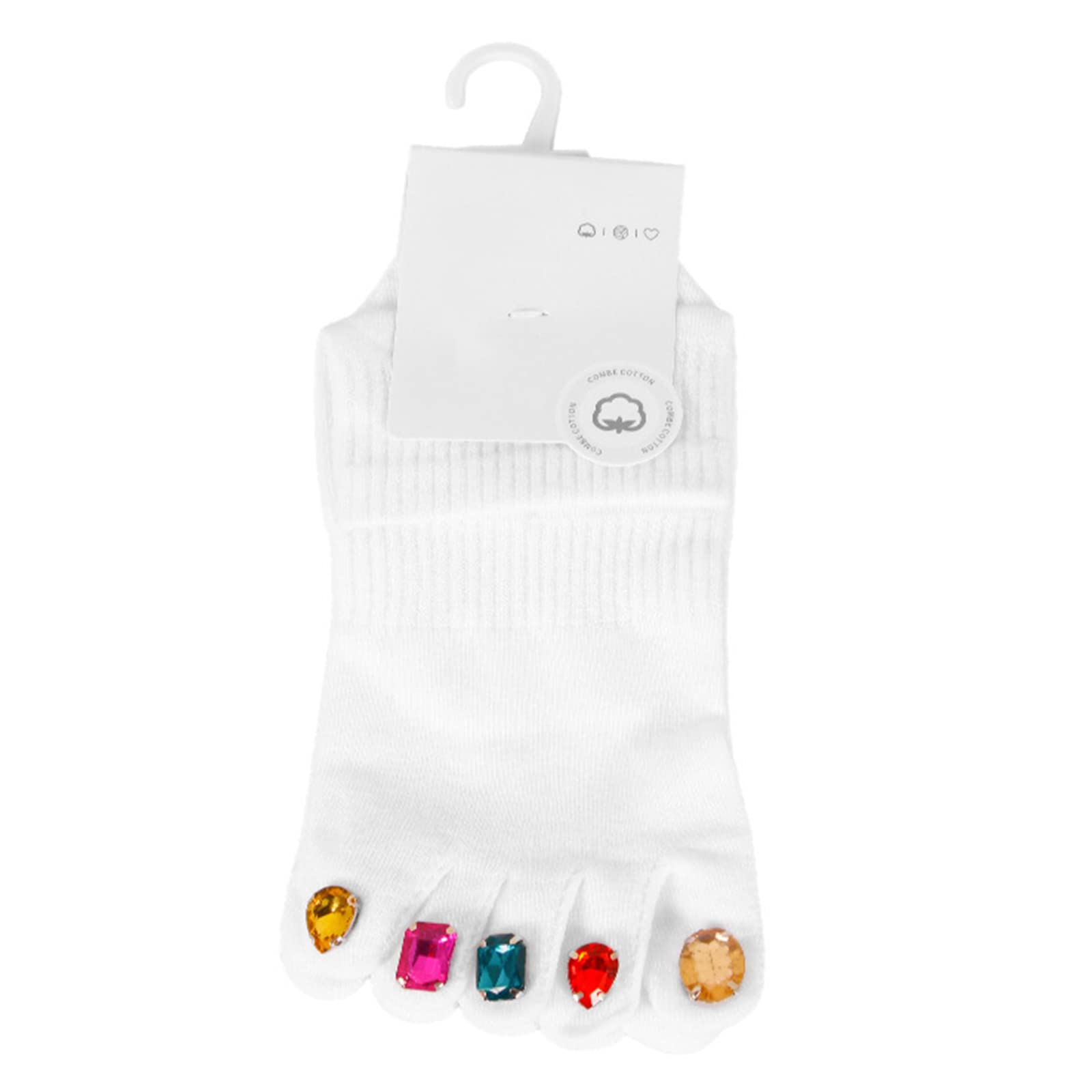 Maxtonser Toe Socks For Women Five Finger Socks with Decor Girl Five Finger Cotton Socks Novelty Patchwork Socks