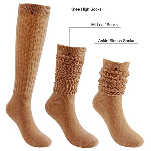 Image of DOOVID Slouch Knee High Cotton Long Scrunch Boot Socks for Women