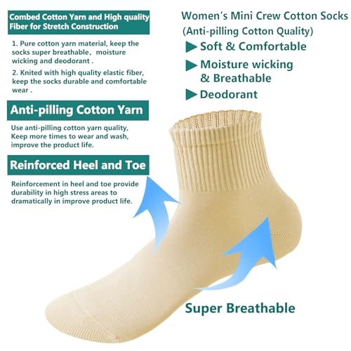 Image of MAGIARTE Womens Mini Crew Ankle Socks Athletic Casual Cotton Socks for Women