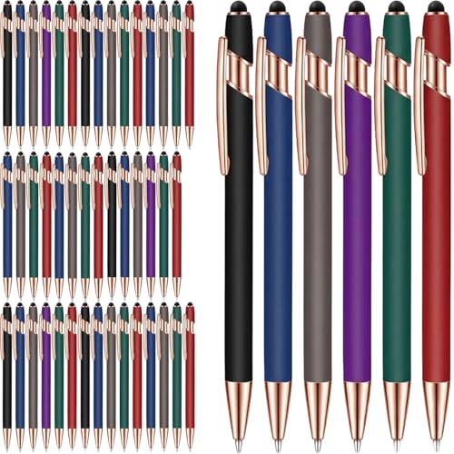 50 Pcs Black Inkling Ballpoint Pen with Stylus 2 in