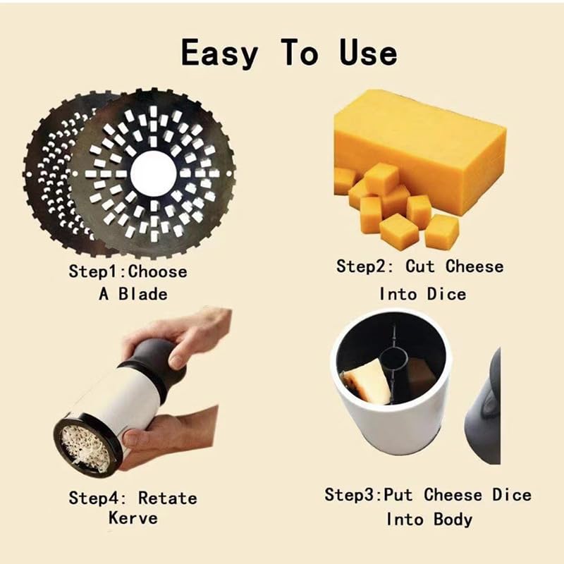 Rallador de Queso Giratorio Manual Negro miniatura 5