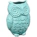 MyGift® Aqua Blue Owl Design Ceramic Utensil Holder, Kitchen Counter Cooking Utensil Storage Crock