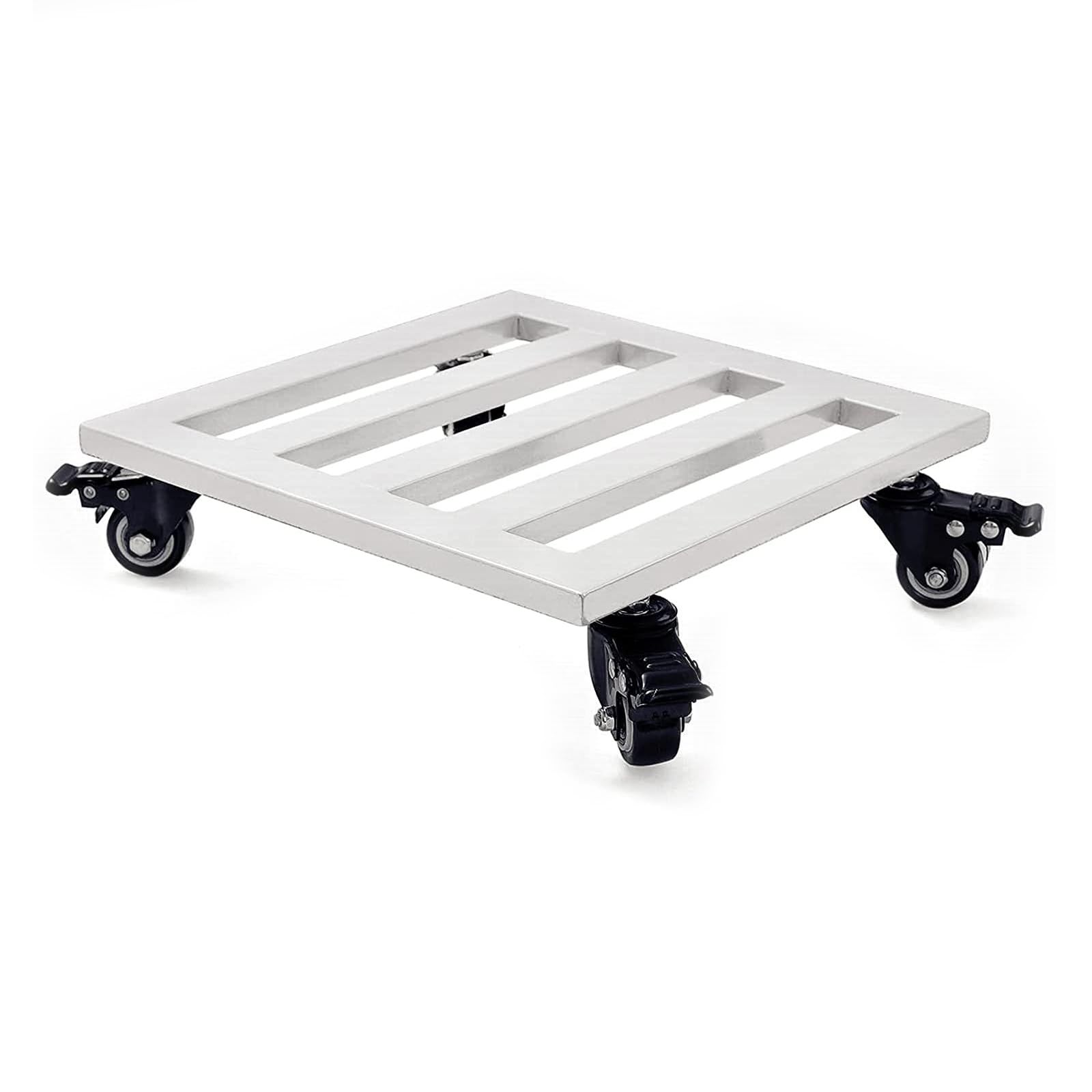 Plant Stand With Wheels, Plant Dolly with Wheels, Plant Pot Tray, Metal Plant Stands Outdoor for Home Garden(White,11.8in)