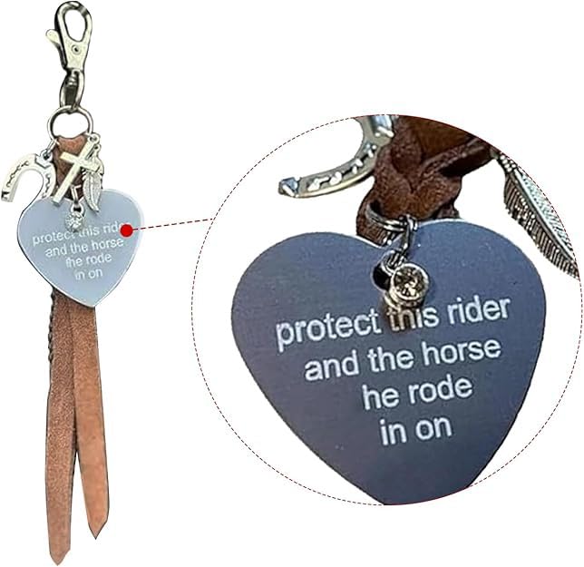 Protect This Rider And The Horse He Rode In On-Saddle Charm Saddle Heart Charm Equestrian Riding Gift for Horse Lovers2