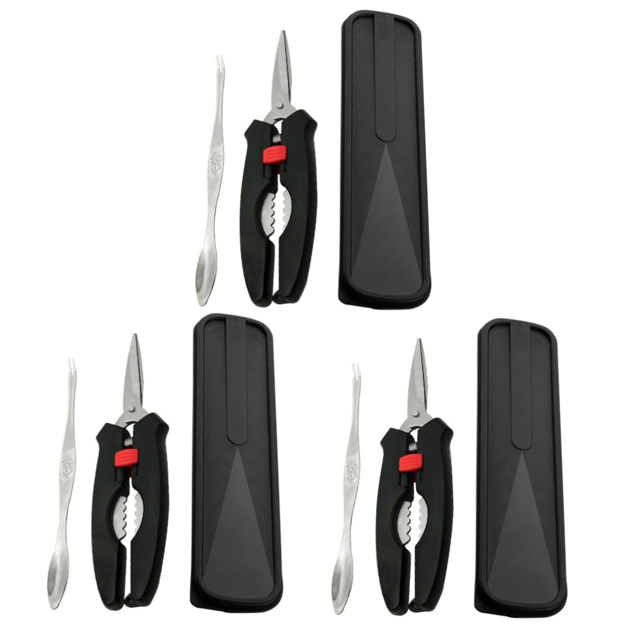 Gatuida 3sets Strumenti per Mangiare Granchio Kit Professionale con Pincette Forchetta e Scatola di Conservazione Utensili per di Mare Design Unico per Estrazione Facile della per Amanti