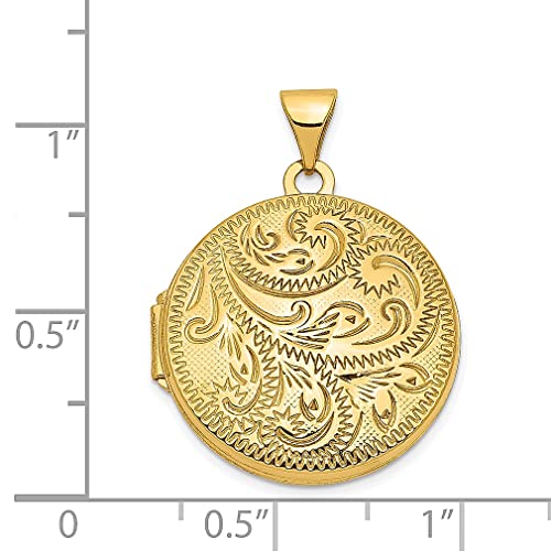 14K Yellow Gold 20Mm Round Hand Locket Pendant Charm Shaped Fine Jewelry For Women Gifts For Her #TOP2