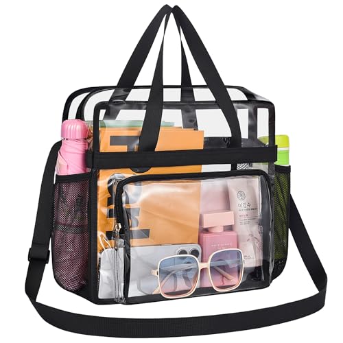 clear bag for stadium eventsclear bag tote bag with adjustable straps for work travel concerts-big front pocket