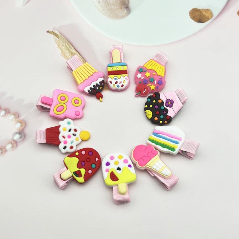 Miniatura 3 de Pinza para el pelo para bebés, niñas, 22 unidades, lindos pasadores de Haipins, accesorios de arco iris, piruleta, cocodrilo, totalmente cubiertos