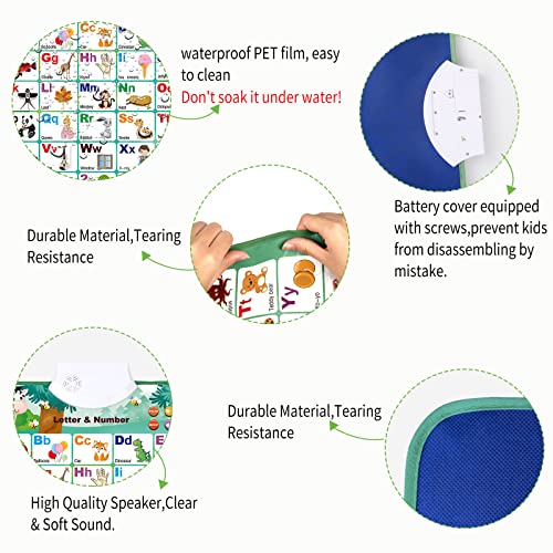 Interactive Alphabet Poster With Talking Abc,Sensory Music Wall Chart,123 Puzzle Game,Electronic Preschool Educational Learning Toys For Toddler,Kids,Baby Boy Girl Classroom Speech Therapy Activities #TOP5