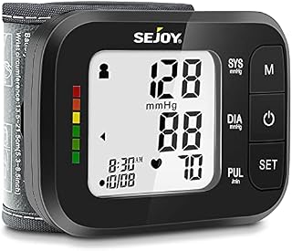 Blood Pressure Machine Blood Pressure Monitor Large Cuff BP Machine Wrist Digital BP Monitor with Irregular Heartbeat Detection Large Display 120 Readings Memory 2 Users with Batteries for Home Use