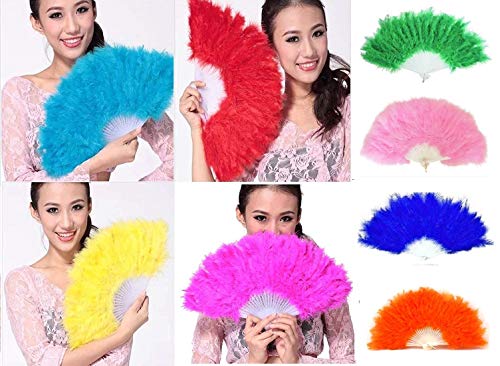 [ビンテージクラブ] (即送・国内発送)ジュリアナ 扇子◆8色セット◆ファー◆羽◆うちわ◆バブル◆バブリー◆コスプレ パーティー 羽根 羽根つき 羽根付 せんすのサムネイル