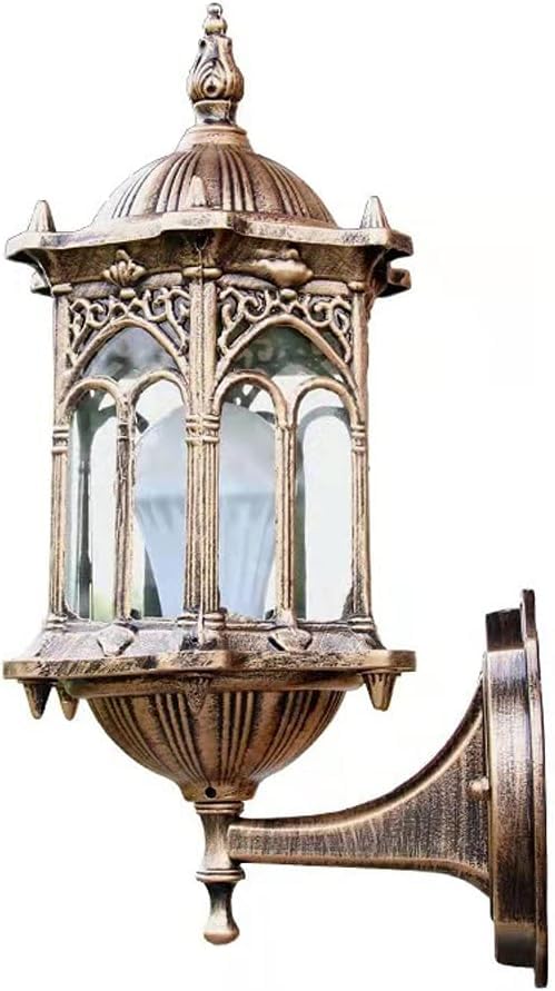 Genérico Aplique de pared europeo, estilo retro, hermoso aplique, lámpara Compatible with exteriores, aluminio, vidrio corrugado, Araña de luces