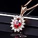 Daesar Colgante Oro Rosa 18k Mujer Rubí 1.15 ct Diamante Flor Collar...