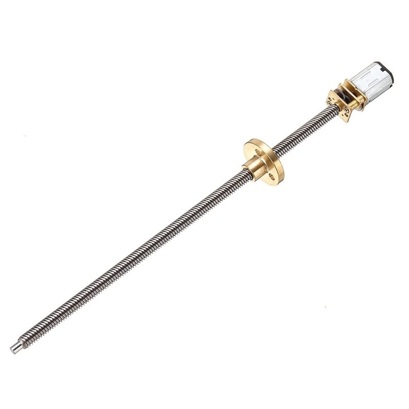 Getriebemotor T5 Fast Thread N20 Getriebemotor, 160 mm lange Schraube Edelstahl mit Flansch Modellautomotor Elektromotor Elektrozubehör (Size : 12V 60RPM)