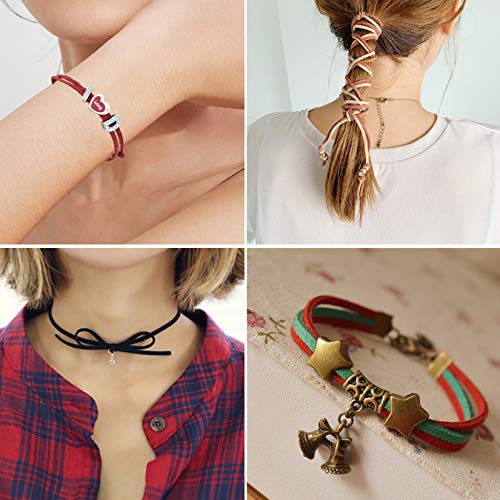 Lystaii 130 Yards 24 Bundles Suede Cord, Leather Cord 2.6Mm X 1.5Mm Suede Leather Lace Flat Faux Leather Cords Thread Velvet Cord For Bracelet Necklace Beading Diy Handmade Crafts Thread #TOP5