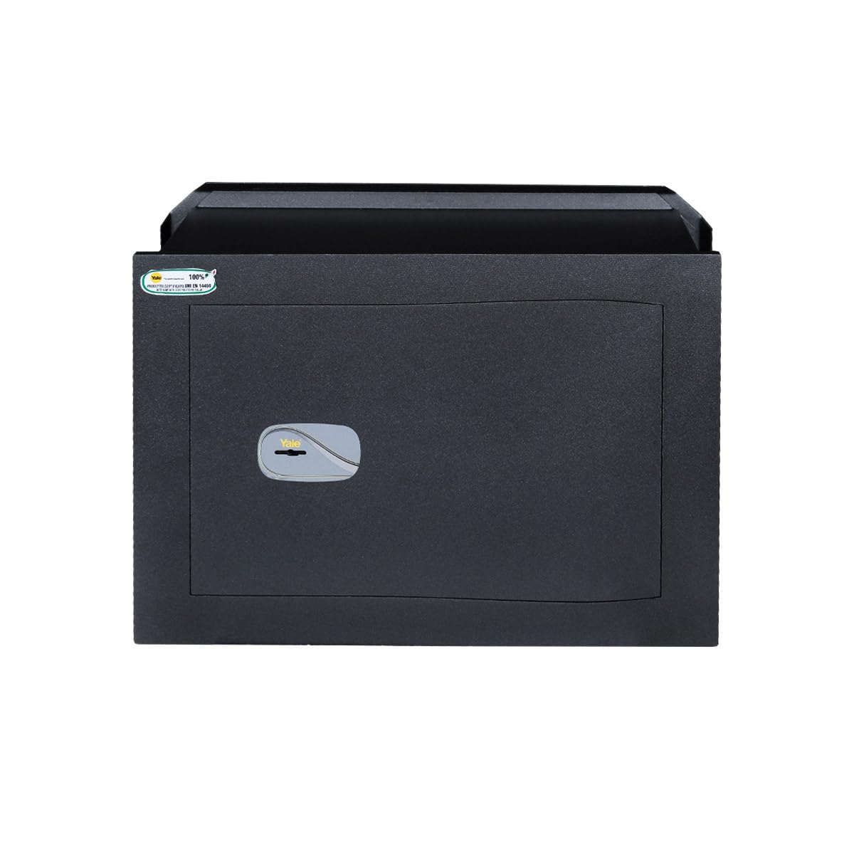 Yale Y3200520 Coffre-fort mural certifié à clé, serrure double carte 8 leviers, verrous anti-coupures 22 mm, acier au manganèse, porte épaisseur 5 mm pour haute sécurité