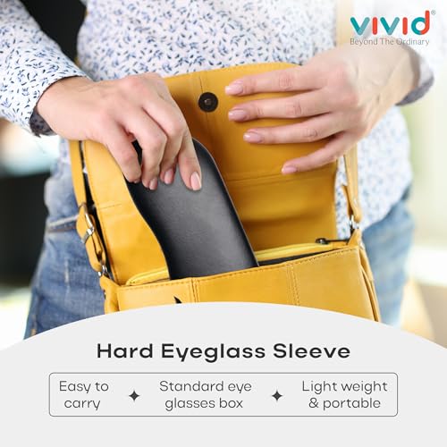 Image of VIVID Vision Unisex Adult Eyewear Specs Case Cover | Screw Driver | Free Cloth | Protect Eye Glasses | Chashma Dibbi | Spectacle Box | HINGE-SPRING | Metal | 3 IN 1