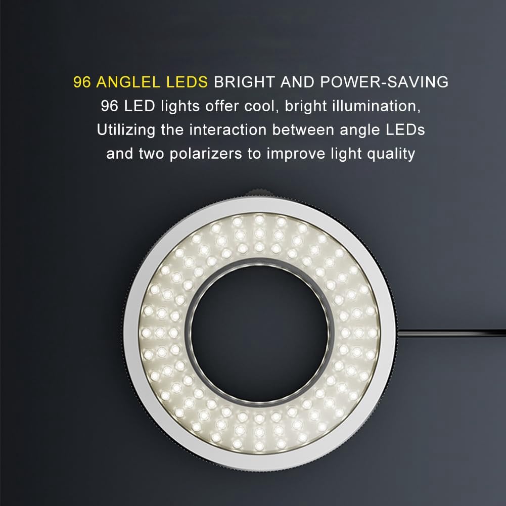 Labor-Illuminatoren Mikroskop für Telefon zum Löten Reparierter Polarisierter Ringlicht Ultra-Bright 96 LED-Lampen-Anti-Blend