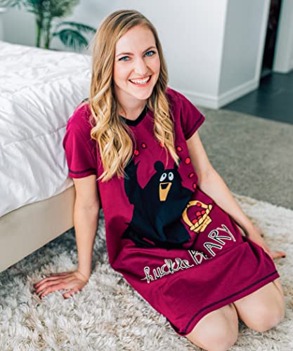 Lazy One Women's Nightgown, Funny V-Neck Sleep Shirt for Women, Bear & Moose Pajama Shirts4