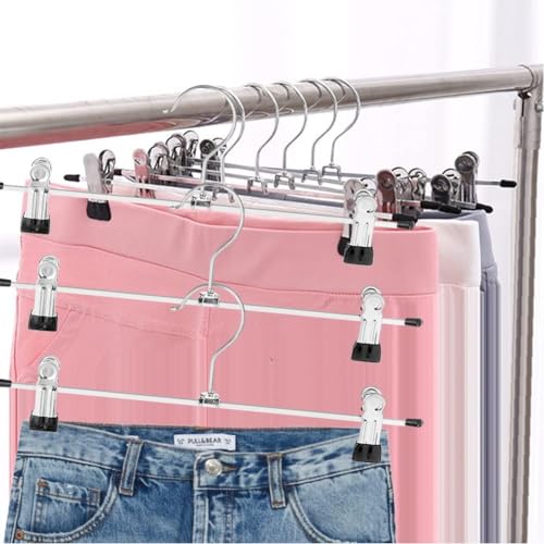 Kit 30 Cabide com Presilha, Cabides com 360° Clipe Ajustáveis Cabide de Metal Resistentes Cabides pa