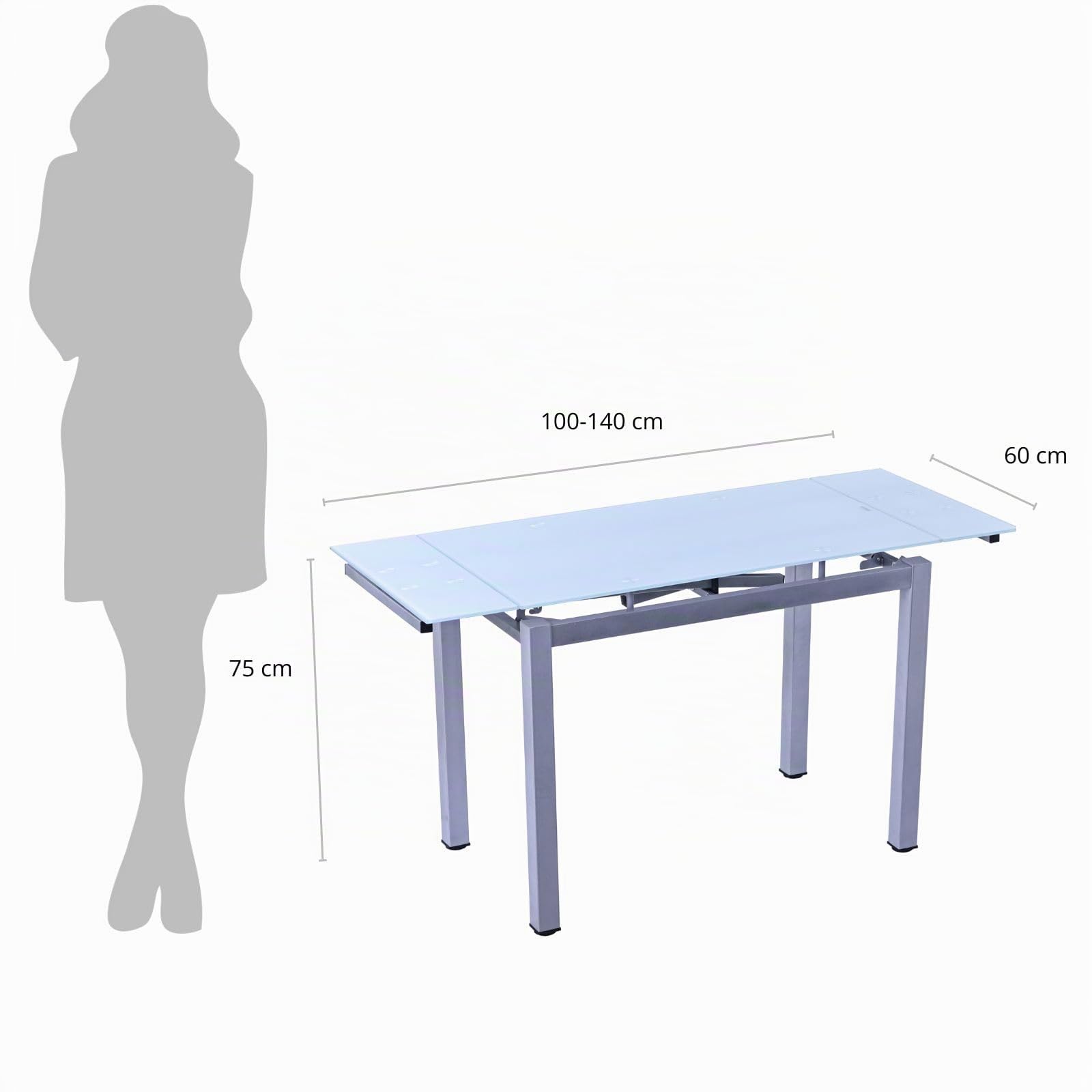 Mesa Cocina Extensible - Mesa Cocina Pequeña - Medidas 100/140x60x75 cm
