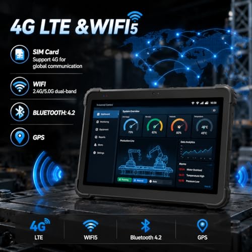 Image of Yeyoo 12.6 inch Rugged Tablet Win 11 Pro, IP67 Waterproof Dustproof Industrial Tablet PC, Intel N100 16GB+128GB , High-Precision GPS, WiFi+BT, 8000mAh Battery (12.6 inch /1255U /16+128 /4G /GPS /2D /5600mha)