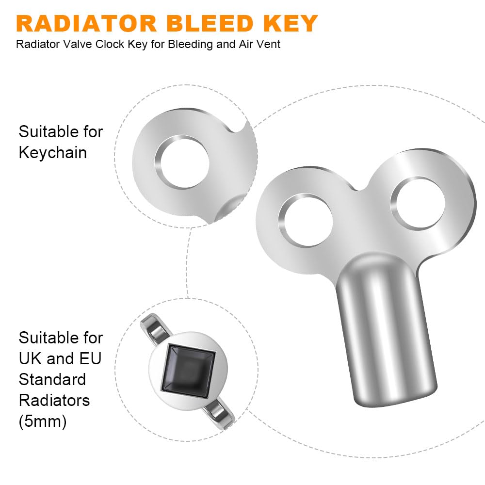 Flintronic Valvola Termosifone, 3 Pezzi Chiave Sfiato Termosifone, Chiave di Spurgo del Radiatore, Universale Chiave Quadrata, per Radiatori Adatta